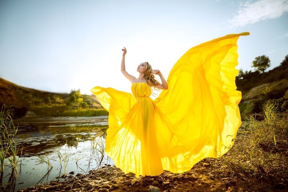 Jaune tournesol robe féérique by Mademoiselle M